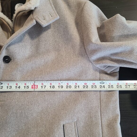 UWM Wool Cashmere Suede Leather Sherpa Mens Overcoat Italy Size 58 Quiet Luxury - Picture 3 of 12